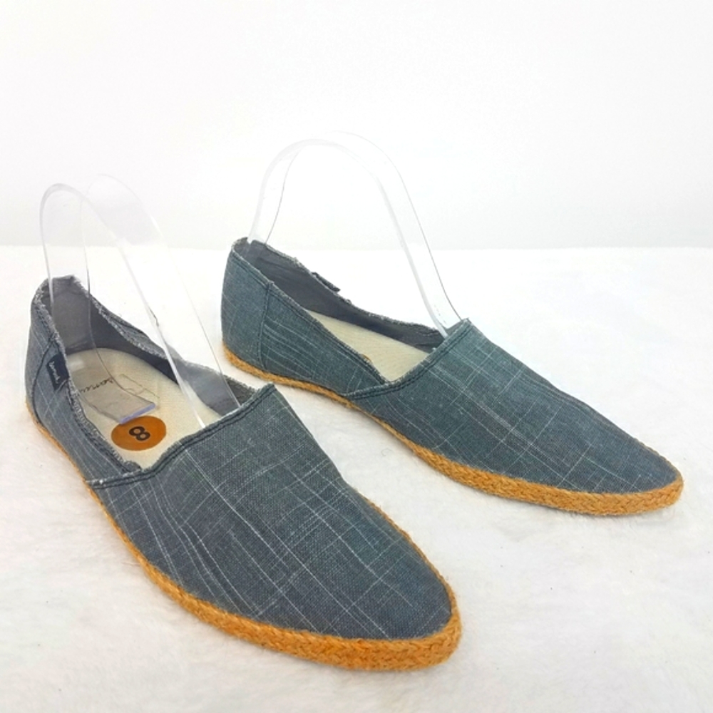 Sanuk Denim Pointed Toe Flats, Slip On Loafers Women's Size 8